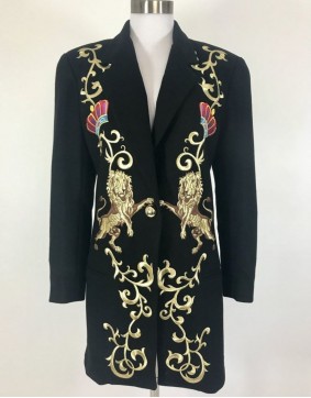 Singer Selena Quintanilla Embroidered Black Coat